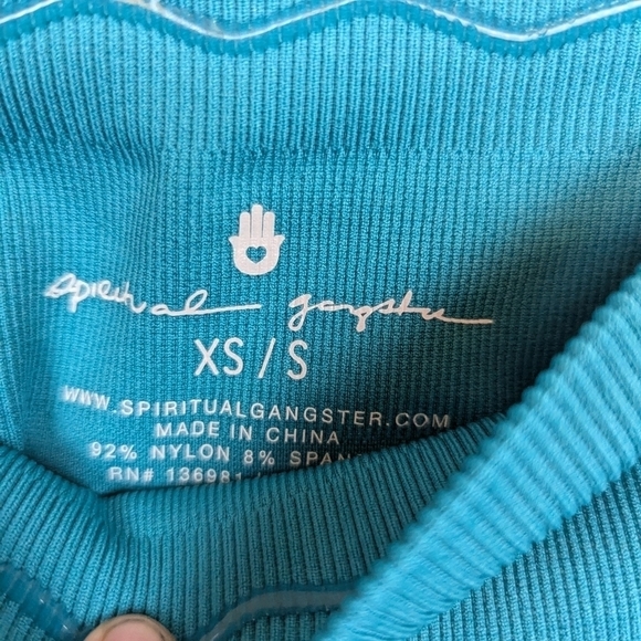 NWOT Spiritual Gangster ruffle tight blue - Picture 3 of 4